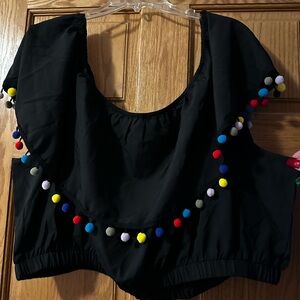 SHEIN Black Curve Top